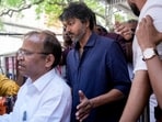 Tamilaga Vettri Kazhagam (TVK) chief Vijay during a visit to Saibaba Temple, at Shirdi in Ahilyanagar, Maharashtra, Wednesday, April 29