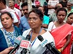 BJP candidate from Panihati constituency, Ratna Debnath, speaks to the media during the second and final phase of the West Bengal Assembly elections, in North 24 Parganas.