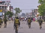 Security personnel keep vigil during a clash in Manipur. (PTI File)