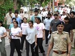Students coming out of the exam centre after their NEET exam (HT_PRINT)