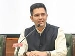 The President’s office granted the audience to Raghav Chadha and his fellow MPs following a request from them. (HT PHOTO)