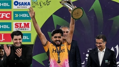 Peshawar Zalmi captain Babar Azam celebrates with the PSL trophy (AFP) Peshawar Zalmi captain Babar Azam celebrates with the PSL trophy (AFP)