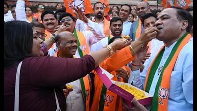 The BJP retained Assam; the NDA, Puducherry; and the Congress-led United Democratic Front swept Kerala, but all three results were expected.  (Bachchan Kumar/HT Photo)