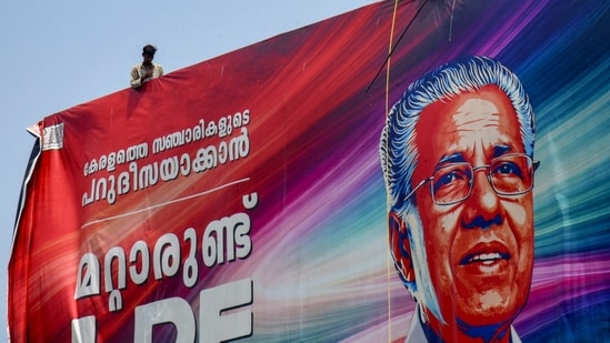 Chief Minister Pinarayi Vijayan was also trailing in his sitting seat Dharmadam, considered his bastion and where his village Pinarayi falls. (PTI)