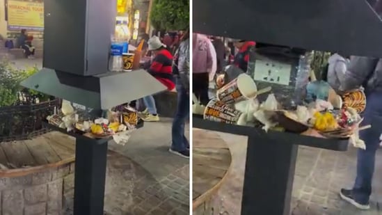 In Manali, a public charging station became a garbage dumping point (X/@iNikhilsaini)