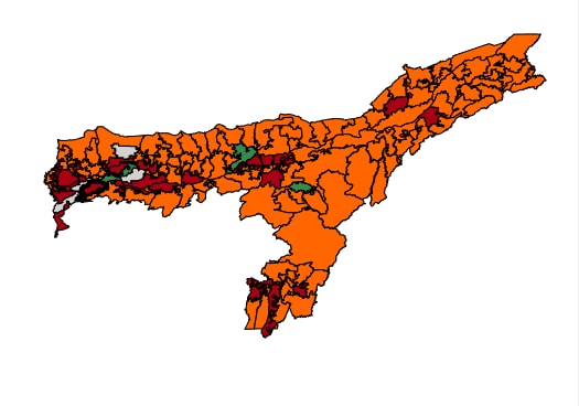 Saffron indicates BJP-led NDA while the maroon is for Congress-led INDI Alliance. (HT) Saffron indicates BJP-led NDA while the maroon is for Congress-led INDI Alliance. (HT)