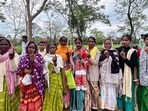 Voters after voting in the assembly elections.