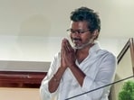 Tamilaga Vettri Kazhagam (TVK) President Vijay greets the crowd from his father's residence as his party leads during vote counting for the Tamil Nadu assembly elections, in Chennai on Monday. (ANI Video Grab)