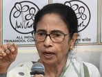 Trinamool Congress chairperson Mamata Banerjee at a press conference on Tuesday