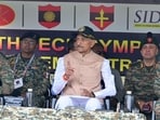 Union minister of state for defence Sanjay Seth at the ‘North Tech Symposium-2026’ in Prayagraj on Tuesday. (Anil Kumar Maurya/HT)