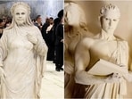 Social media reacts to Heidi Klum's sculpture-inspired Met Gala transformation. (X)