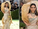 Isha Ambani stuns at Met Gala in artful saree crafted over 1,200 hours. Isha Ambani stuns at Met Gala in artful saree crafted over 1,200 hours.