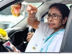West Bengal chief minister Mamata Banerjee leaves her residence, in Kolkata on Monday.