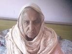 Kewal Kaur, a 65-year-old resident of Hoshiarpur district, after undergoing knee replacement surgery under the Mukh Mantri Sehat Yojana at a hospital in Jalandhar.