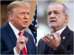 US President Donald Trump (L) and Iranian President Masoud Pezeshkian