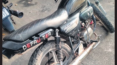 The vehicle was subsequently impounded and taken to the Barwala police post. (HT Photo)