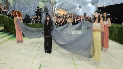 Madonna poses during the Met Gala. (REUTERS)