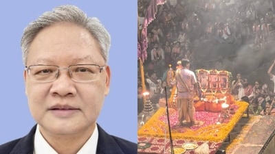Chinese envoy shared pictures from Varanasi’s Ganga Aarti. (X/@China_Amb_India) Chinese envoy shared pictures from Varanasi’s Ganga Aarti. (X/@China_Amb_India)