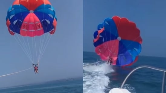 A woman recounted a scary parasailing incident in Goa. (Instagram/dt_sushmitha_br_gowrav)
