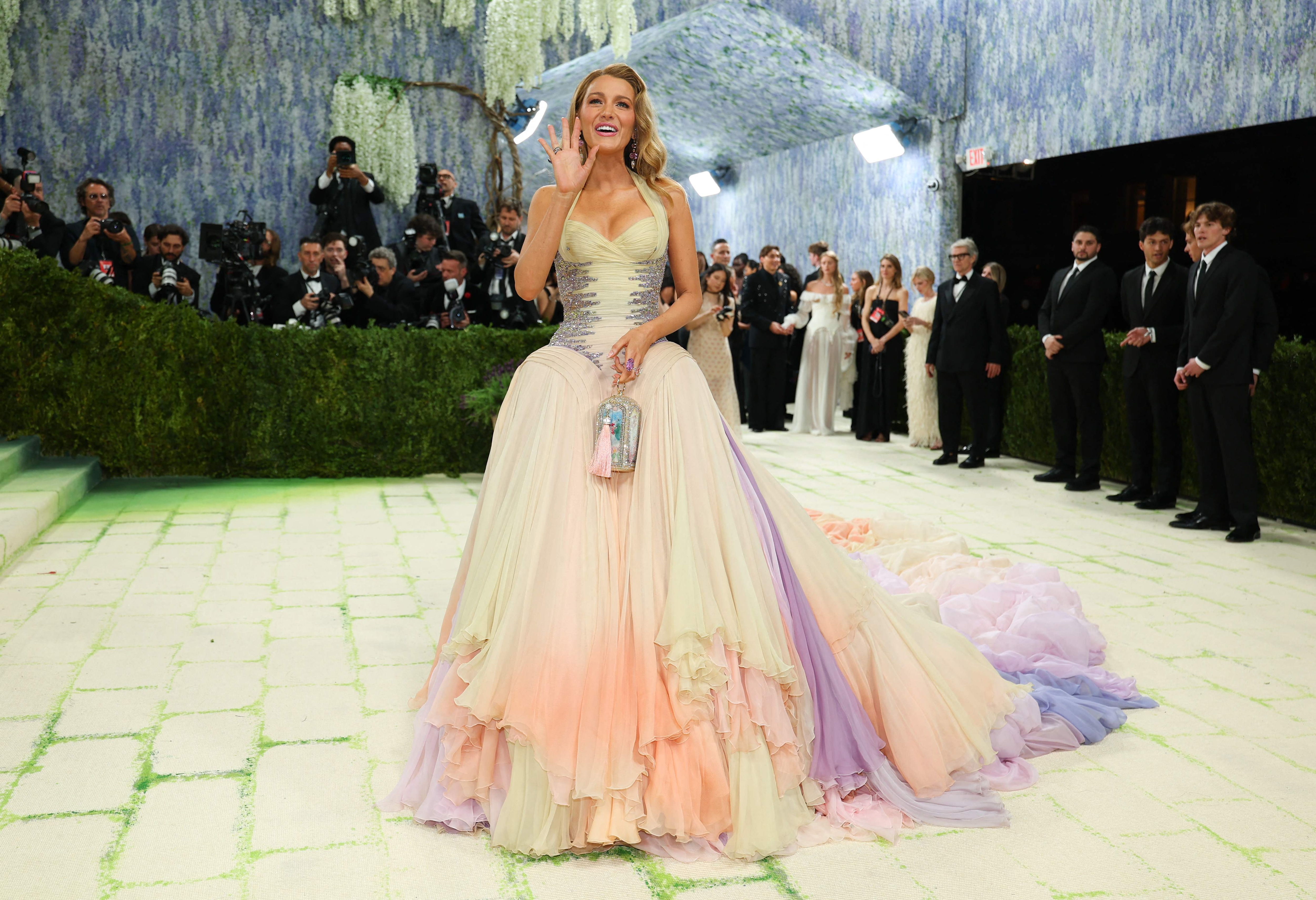 Blake Lively poses for the cameras outside the 2026 Met Gala at the Metropolitan Museum of Art, in New York, on May 4, 2026. (Photo by ANGELA WEISS / AFP) (AFP) Blake Lively poses for the cameras outside the 2026 Met Gala at the Metropolitan Museum of Art, in New York, on May 4, 2026. (Photo by ANGELA WEISS / AFP) (AFP)