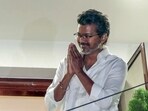 Tamilaga Vettri Kazhagam (TVK) President Vijay greets the crowd from his father's residence in Chennai. Tamilaga Vettri Kazhagam (TVK) President Vijay greets the crowd from his father's residence in Chennai.
