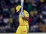 Chennai Super Kings' Sanju Samson celebrates his half-century during the Indian Premier League 2026 match against Delhi Capitals