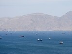 Vessels in the Strait of Hormuz, Musandam, Oman, April 27, 2026. REUTERS/Stringer