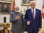 Prime Minister Narendra Modi with US President Donald Trump at the White House, in Washington, DC, USA, in this file image dated Feb. 14, 2025. (PTI)