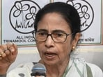 Trinamool Congress chairperson Mamata Banerjee at a press conference 