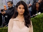 Indian model Bhavitha Mandava made her Met Gala debut in a denim-inspired look. (Pic courtesy: Chanel) 