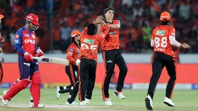It was immediate joy for Sunrisers Hyderabad – a template having been set against Priyansh Arya, Pat Cummins exploited it, double-bluffing and going short into his shoulder to produce a false shot and remove the dangerous southpaw. (ANI Picture Service) It was immediate joy for Sunrisers Hyderabad – a template having been set against Priyansh Arya, Pat Cummins exploited it, double-bluffing and going short into his shoulder to produce a false shot and remove the dangerous southpaw. (ANI Picture Service)