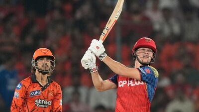 Cooper Connolly played a lone warrior's knock for Punjab Kings, scoring a century even as it became increasingly evident that the target was a little too far out of reach. A fine 107* in a solo effort, but nobody else in his team able to rise to the occasion. (AP) Cooper Connolly played a lone warrior's knock for Punjab Kings, scoring a century even as it became increasingly evident that the target was a little too far out of reach. A fine 107* in a solo effort, but nobody else in his team able to rise to the occasion. (AP)