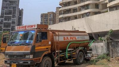 Medium-sized housing societies spend around ₹8 lakh annually on water tankers, while larger complexes spend up to ₹20 lakh (Bachchan Kumar/Hindustan Times) Medium-sized housing societies spend around ₹8 lakh annually on water tankers, while larger complexes spend up to ₹20 lakh (Bachchan Kumar/Hindustan Times)