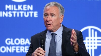 Ken Griffin, founder and CEO of multinational hedge fund Citadel, speaks during the 29th annual Milken Institute Global Conference at the Beverly Hilton in Beverly Hills, California on May 5, 2026. (Photo by Patrick T. Fallon / AFP) (AFP)