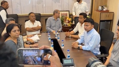 নবান্নে শমীক ভট্টাচার্য। নবান্নে শমীক ভট্টাচার্য।