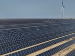An aerial view of the world’s largest renewable energy plant, the 30 GW Khavda Renewable Energy Park, in Kutch.