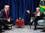 President Donald Trump meets with Brazil's President Lula da Silva on October 26.