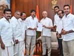 Chennai: Tamil Nadu Governor Rajendra Arlekar with Tamilaga Vettri Kazhagam (TVK) chief Vijay during a meeting, at Lok Bhavan, in Chennai, Wednesday Chennai: Tamil Nadu Governor Rajendra Arlekar with Tamilaga Vettri Kazhagam (TVK) chief Vijay during a meeting, at Lok Bhavan, in Chennai, Wednesday
