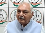 Former chief minister and leader of opposition Bhupinder Singh Hooda in Rohtak on Wednesday.