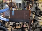 In the F ward, action was taken on May 2 and 3 along the RTO Road stretch from Triveni Nagar Chowk to Talawade Chowk, as well as in the Dehu-Alandi Road area (HT PHOTO)