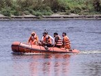 Rescue operation underway in the boat capsize incident in the Yamuna in Vrindavan. (FILE PHOTO) Rescue operation underway in the boat capsize incident in the Yamuna in Vrindavan. (FILE PHOTO)