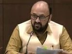 Uttar Pradesh higher education minister Yogendra Upadhyaya has contrasted English rhymes with older Hindi poems, which he says carry meaningful life lessons. (File Photo)