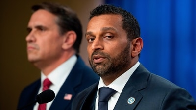 FBI Director Kash Patel, right, and Acting Attorney General Todd Blanche announce that former FBI Director James Comey has been indicted (AP) FBI Director Kash Patel, right, and Acting Attorney General Todd Blanche announce that former FBI Director James Comey has been indicted (AP)