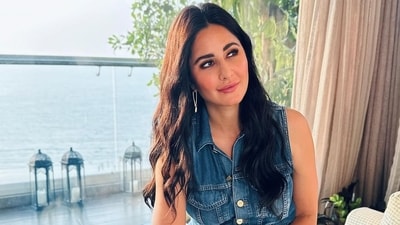 Katrina Kaif dazzles in a denim dress worth ₹40k. Katrina Kaif dazzles in a denim dress worth ₹40k.