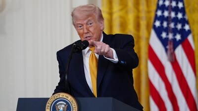 Trump said that the American warships were not hit but "great damage was done to Iranian attackers." (AP) Trump said that the American warships were not hit but "great damage was done to Iranian attackers." (AP)
