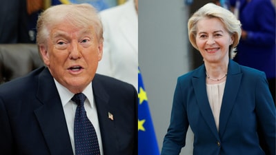 Trump made the remarks after what he called a “great call” with European Commission President Ursula von der Leyen. (Reuters) Trump made the remarks after what he called a “great call” with European Commission President Ursula von der Leyen. (Reuters)