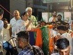 Later during an interaction with the media, Chaudhary elaborated on her statement, saying she hails from Palwal and had previously arranged marriages for youth from Rewari, Rampura, and Bijlighar areas. (HT Photo)