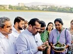 Navi Mumbai, India - May 8, 2026:PMC launches biological-control drive to restore historic Vadale lake at Panvel in Navi Mumbai, India, on Friday, May 8, 2026. (Photo by Bachchan Kumar/ Hindustan Times) (Hindustan Times)