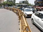 Passenger footfall at Awadh bus station drops sharply as UPSRTC flags losses and longer diversion routes due to barricading near the tri-junction. (HT)