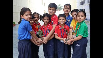 A newly-developed hybrid rose named “Tribhuvan” was unveiled on Friday during founder’s day 2026 celebrations at The Tribhuvan School in Patna. (HT photo) A newly-developed hybrid rose named “Tribhuvan” was unveiled on Friday during founder’s day 2026 celebrations at The Tribhuvan School in Patna. (HT photo)